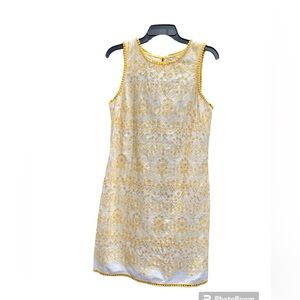 Yellow and white dress